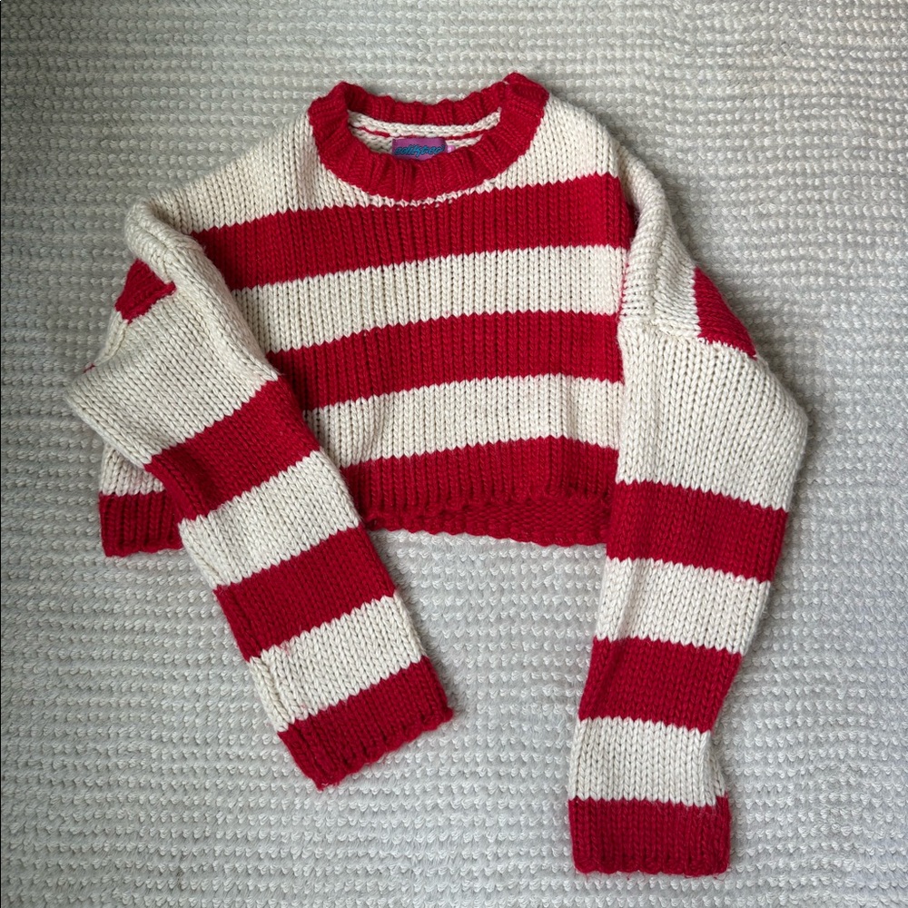 Edikted cropped stripped sweater